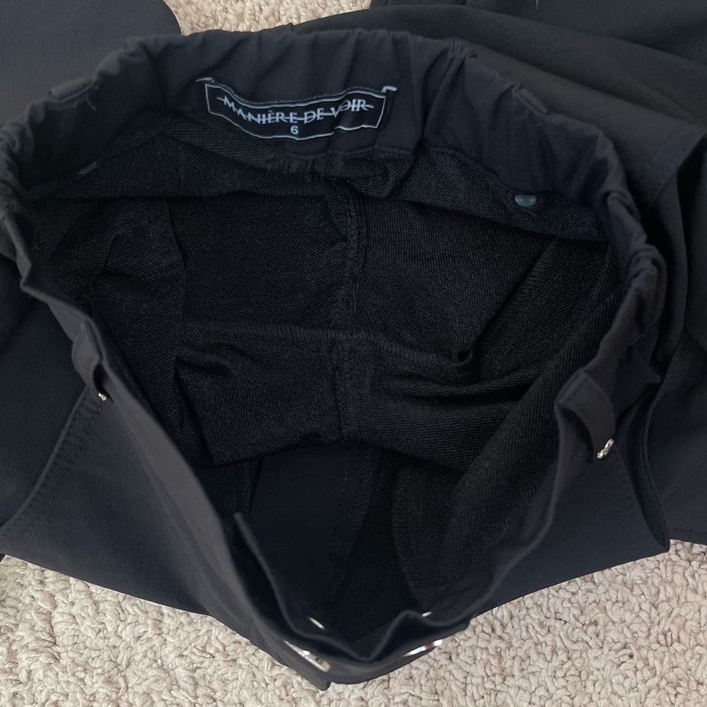 Maniere De Voir Black High-Rise Women’s Cargo Nylon Blend Utility Pants Size 6 - Picture 9 of 15